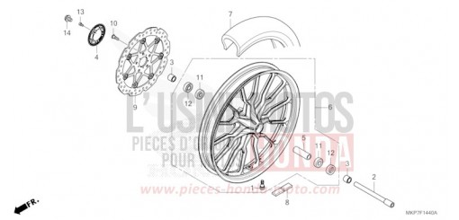 ROUE AVANT (CB400XAK,CB500X,CB500XAK/L/M) CB500XAM de 2021